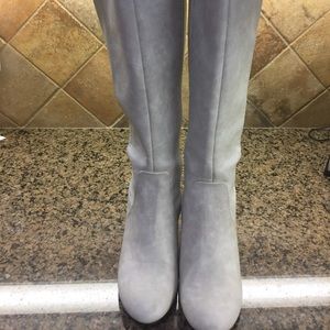 Charming Charlie’s cream 7 vegan wedge boot